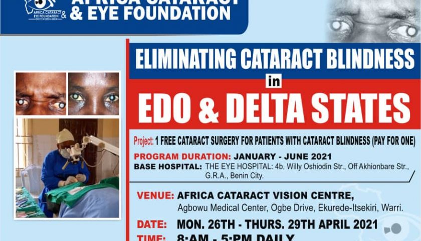 Foundation To Carry out Free Cataract Treatment In Edo And Delta ...